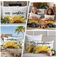 thumbnail image 4 of Sunflowers Bees Outdoor Pillow Covers 26x26 Set of 2,Waterproof Patio Throw Pillowcase Protectors,Grey Check Sunshine Watercolor Floral Decorative Pillow Shams Cushion Covers for Seat Bed Couch Sofa, 4 of 8