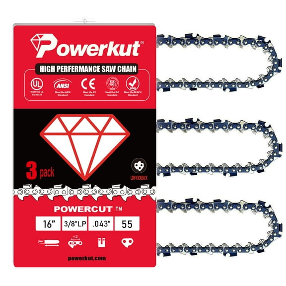 Stihl Chainsaw Chain 16 Inch Fits Stihl MS170 Chain, MS 170, 61 pmm3 55 Replacement, MS 170, MS180C Chain, MS 180, MS171, 3/8'' LP Pitch, .043'' Gauge, 55 Drive Links