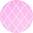 thumbnail image 1 of Ahgly Company Indoor Round Trellis Pink Modern Area Rugs, 7' Round, 1 of 4