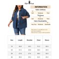 thumbnail image 5 of MODA NOVA Plus Size Denim Jacket for Juniors Casual Long Sleeve Jean Jacket Top Coat with Pockets 4X Dark Blue, 5 of 5