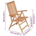 thumbnail image 2 of vidaXL Outdoor Recliner Chairs Patio Reclining Lounge Chair Solid Wood Teak, 2 of 7