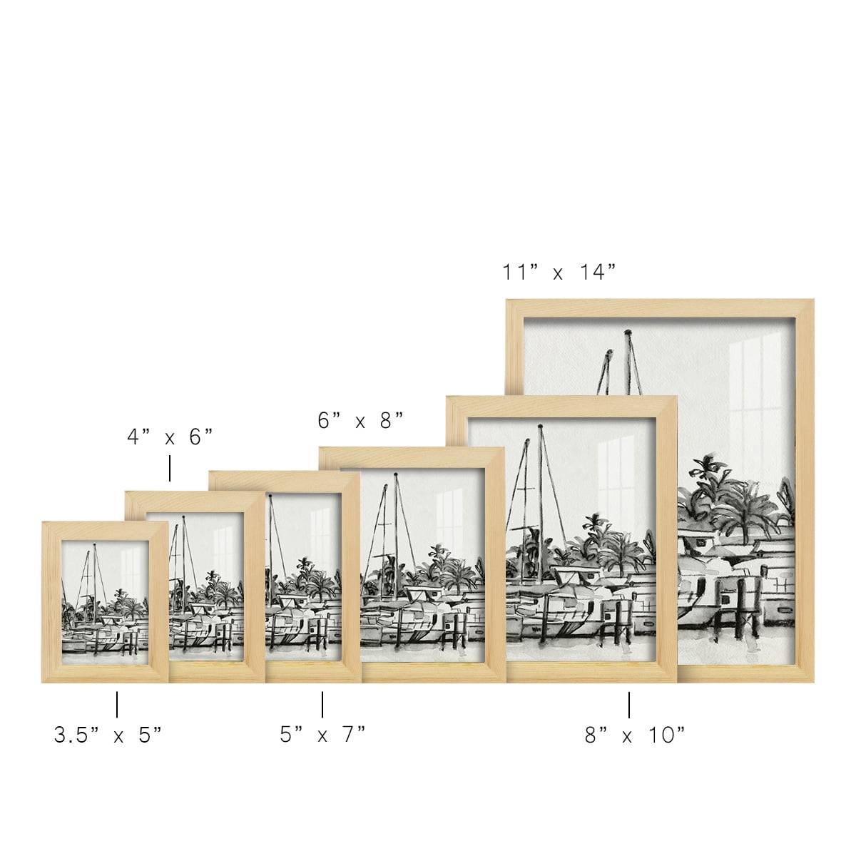Neutral Tropics IV - Framed Print w/glass - Natural Wood