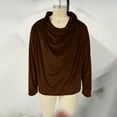 thumbnail image 6 of Guieoi Shirts for Men Vintage Solid Color Long Sleeve Pleated Collar Top Casual Velvet Men's Shirt Brown M, 6 of 6
