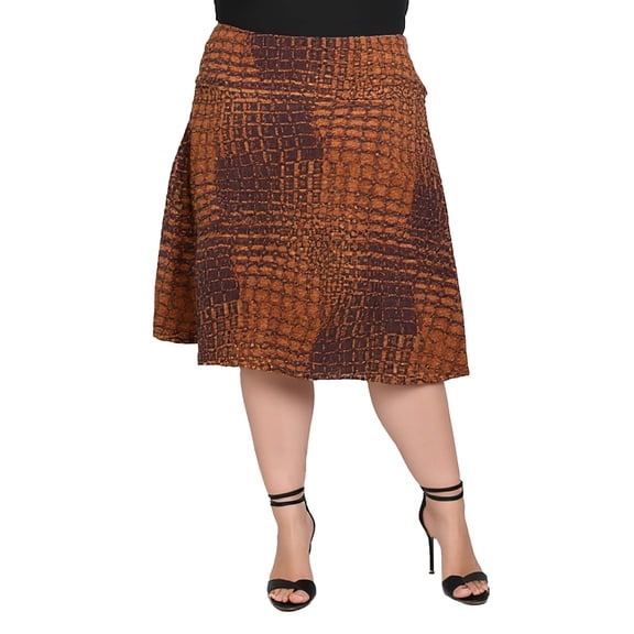 Plus Size Geometric A Line Knee Length Skirt