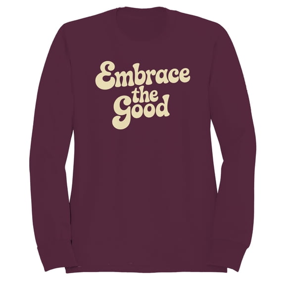Smartprints Embrace the Good Message Women's Sweatshirt Maroon, Cotton, S