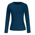 thumbnail image 6 of ZyeKqe Going out Tops for Women Long Sleeve Shirts Crewneck Ribbed Knit Stretchy Slim Fitted Basic Tees 2024 Fall Top, 6 of 6