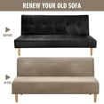 thumbnail image 6 of TOPCHANCES Velvet Futon Cover Armless Sofa Covers Sofa Bed Covers Stretch Futon Couch Cover Sofa Slipcover Furniture Protector Thick Soft Velvet Fabric, Camel, 6 of 8