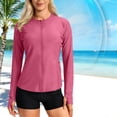 thumbnail image 5 of Feancey Sun Hoodie for Women with Pockets Thumb Hole Long Sleeve Athletic Jackets Slim Fit Quick Dry Hiking Hooded Jacket Summer Workout Tops Hot Pink XXL, 5 of 9