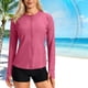 thumbnail image 3 of Craaazy Women Casual Full Zip Jacket, Solid Color Long Sleeve Sun Protection Top, Slim Fit with Thumb Holes and Pockets for Daily Wear Gifts, 3 of 8