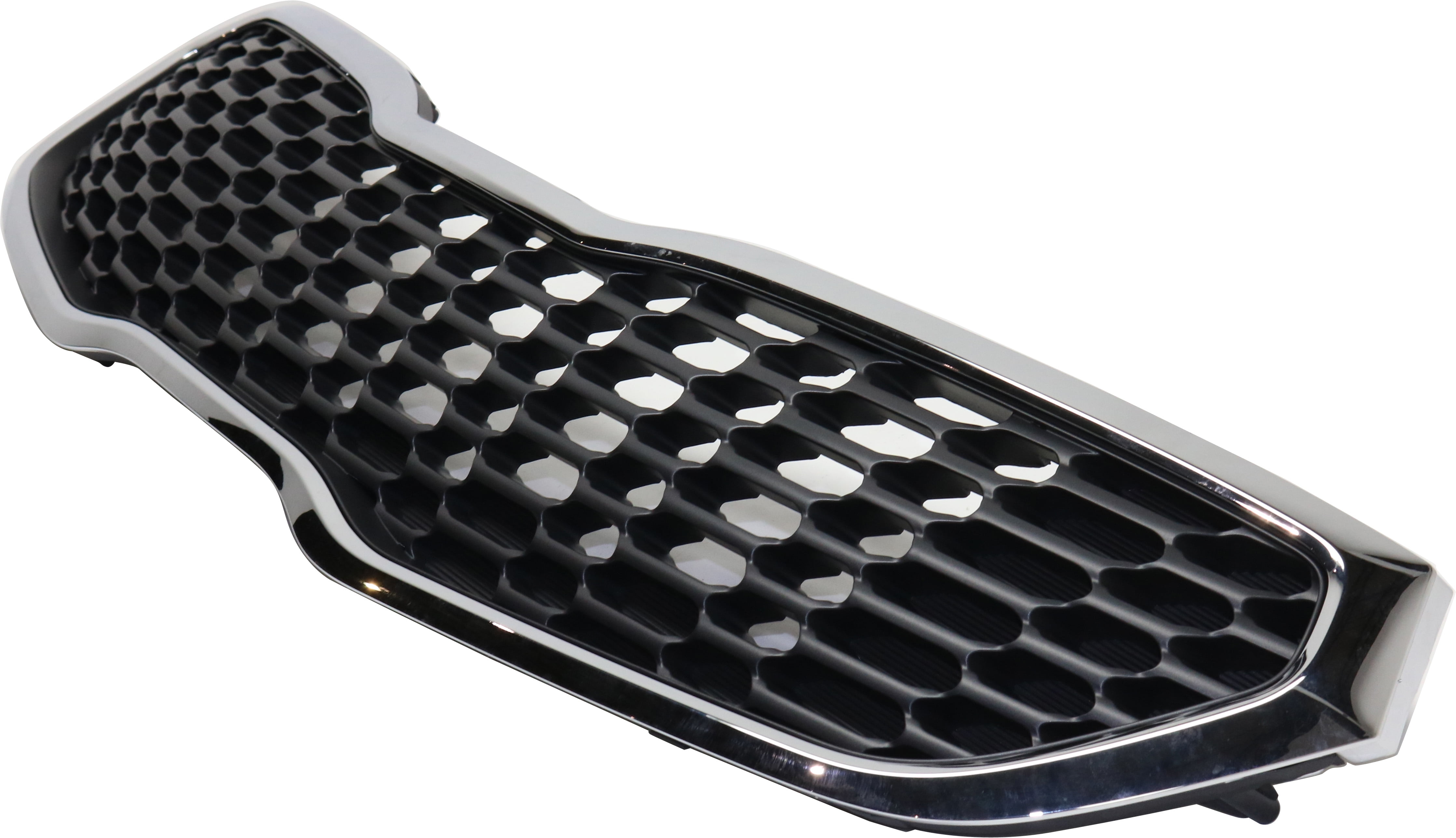 Grille Assembly Compatible With 2014-2016 Kia Forte Forte5 Chrome Shell with Gray Insert CAPA Certified