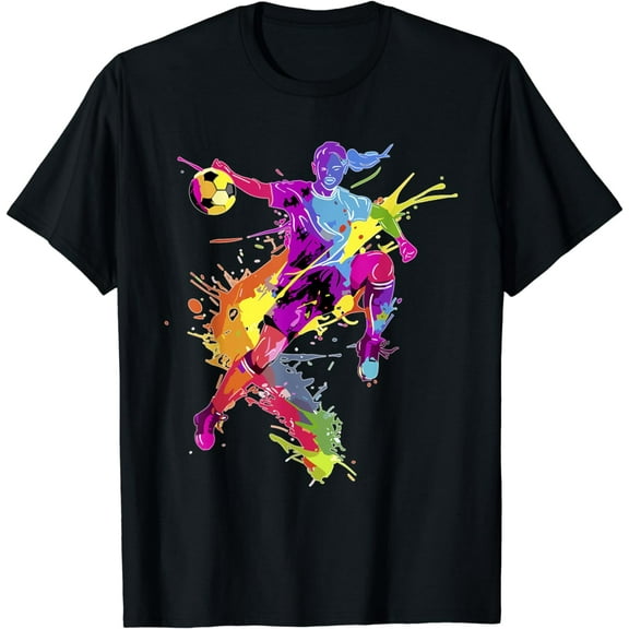 Soccer woman Paint splash Women's soccer T-Shirt