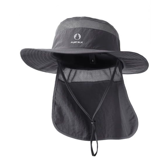 FURTALK Sun Hats for Men Women Fishing Hat with Neck Flap UPF 80+ Breathable Wide Brim Hiking Safari Summer Bucket Hats