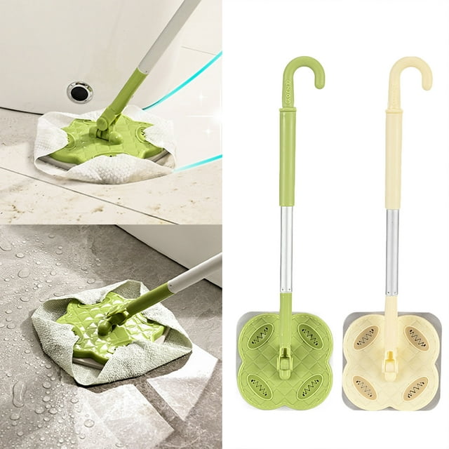 Mango de trapeador de toallita | Forma de gancho de clip | Compatible con toallitas húmedas desechables | No se incluye paño de limpieza | Diseño flexible para áreas de difícil acceso