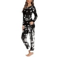 thumbnail image 2 of Renewold Music Notes Snowflake Sleepwear for Ladies Cozy Indoor Home Pajama Outfits Merry Christmas Nightwear Skinny Sleep Set of 2 Jogger Yoga Sweatshirt Size S, 2 of 4