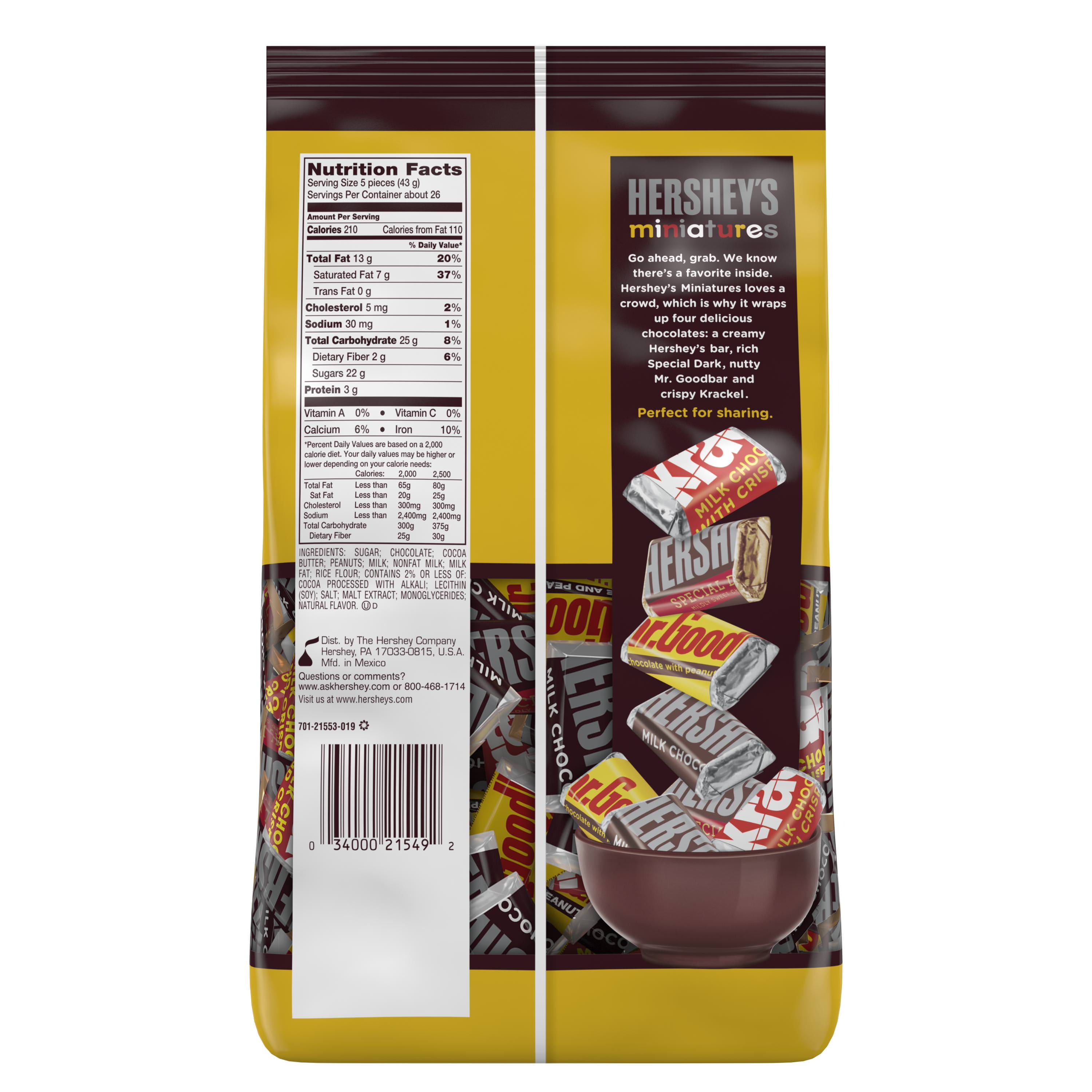 Hershey Dark Chocolate Nutrition Miniatures Bios Pics
