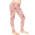 thumbnail image 3 of COEQINE Cat Pink Flower Girls Leggings High Waist Stretch Cute Cat Yoga Pants Soft Tummy Control Sport Legging, for 4-5 Years Kids Girls, 3 of 7