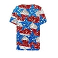 thumbnail image 5 of VKOYWKM Women's 4th of July T Shirts American Flag Henley Shirts USA Patriotic Independence Day Tops Button V Neck Short Sleeve T-Shirts, 5 of 5