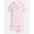 thumbnail image 6 of Joyspun Women’s Pointelle Knit Notch Top and Shorts Pajama Set, 2-Piece, Sizes XS-3X, 6 of 6