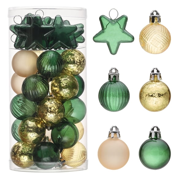 Adornos navideños decorados por Hannah Mini, 35 quilates y 3 cm, oro verde