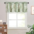 thumbnail image 4 of Retro French Style Kitchen Valance, Green Leaves Print Velvet Drape Valance for Bedroom, Small Window Treatment for Cafe Room 1 Panel 18 Inches Long, 4 of 6