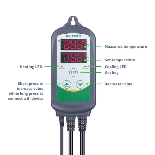 Contrôleur de température sans fil Inkbird ITC-308-WIFI, prise pré