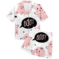 thumbnail image 5 of Ulitacool Pajamas For Womens Halloween Short Sleeve Lapel Sleepwear Shirts Pants Stylish Round Neck Tops Shorts Lapel Button Down 2 Pieces Pjs Set Sleepwear Lightweight Nightwear Light Yellow L, 5 of 5