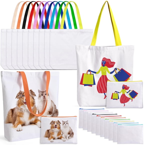Bolsas de lona MAFYE Sublimation Blanks, paquete de 20 con bolsa