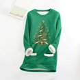 thumbnail image 4 of WEAIXIMIUNG Sweatshirts Femme Arbre de Noël Manches Longues Col Rond Poche Rembourré Pull Chaud, 4 of 5