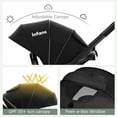 thumbnail image 4 of INFANS 2 in 1 Baby Stroller, High Landscape Infant Stroller and Reversible Bassinet Pram, Foldable Pushchair with Adjustable Canopy, Cup Holder, Storage Basket, Suspension Wheels (Black), 4 of 9