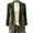 Army Green, variant on Women's Faux Leather Trim Corduroy Blazer Lightweight Notched Lapel Long Sleeve Jacket Dressy Casual Single Breasted Button Solid Color Suit Coat with Pockets L