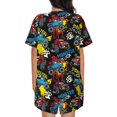 thumbnail image 3 of Bixox Women's Monster Car Printed Pajama Set 2 Piece Lounge Set Top and Shorts Soft Pajamas, Shorts with Pockets, 3 of 7