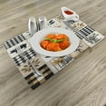 thumbnail image 2 of Ambesonne Farmhouse Place Mats Set of 4, Cottagecore Squares Motif, Standard Size, Pale Brown Charcoal Grey, 2 of 5