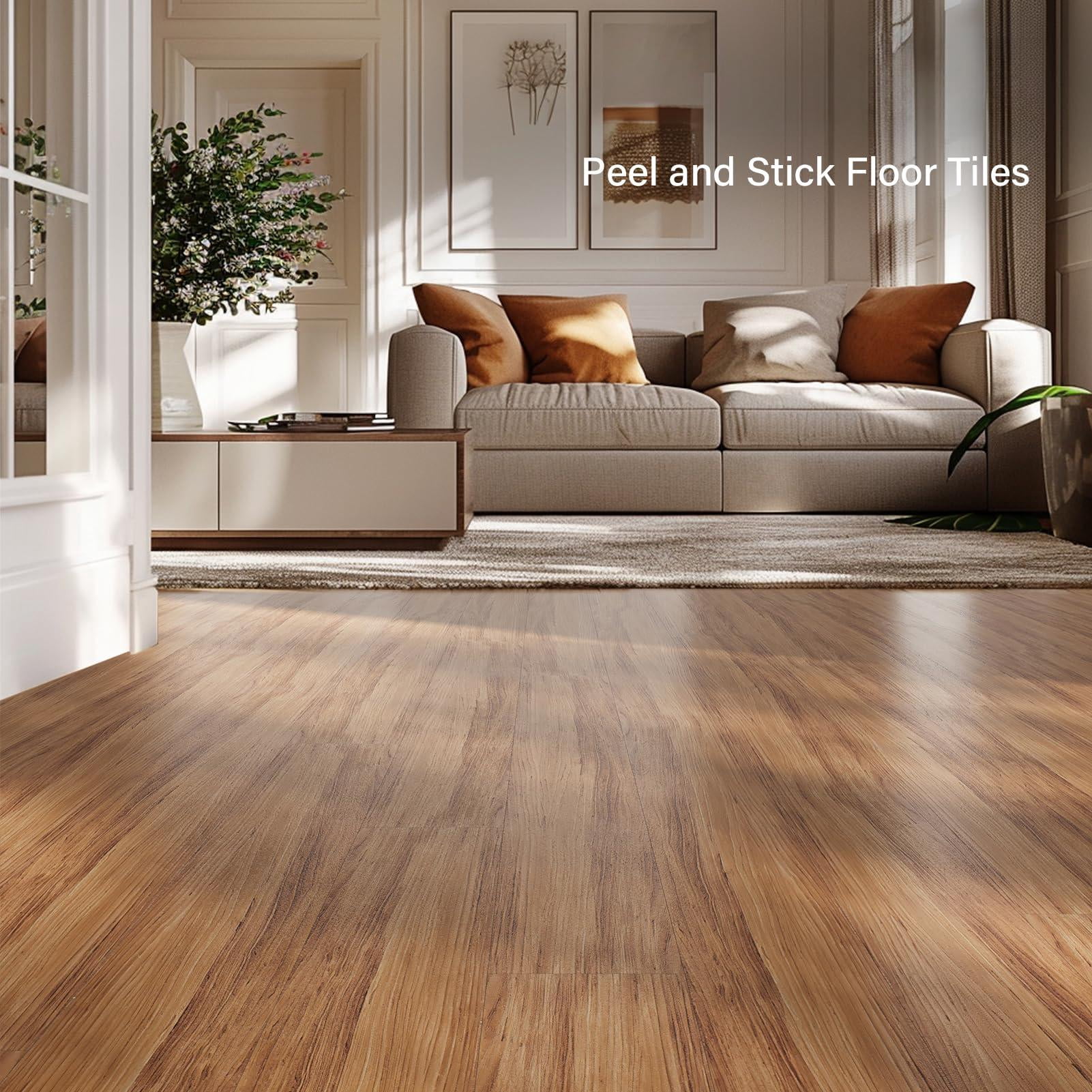 Peel And Stick Floor Tile Vinyl Flooring  Waterproof Plank 5-pack Samples Wood Grain For Bedroom Living Room Kitchen Rv(sample)