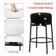 thumbnail image 2 of Ktaxon 26" Backless Bar Stools Set of 4, Modern Swivel Barstools with Footrest, Teddy Fleece Padded Counter Height Barstool Chairs 4 pcs, Black, 2 of 7
