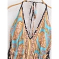 thumbnail image 4 of Women Wild Floral Print Backless Sexy Beach Bohemian Maxi Dress Lady High-Low Tassel Strapless Vacation Boho Dress, 4 of 6