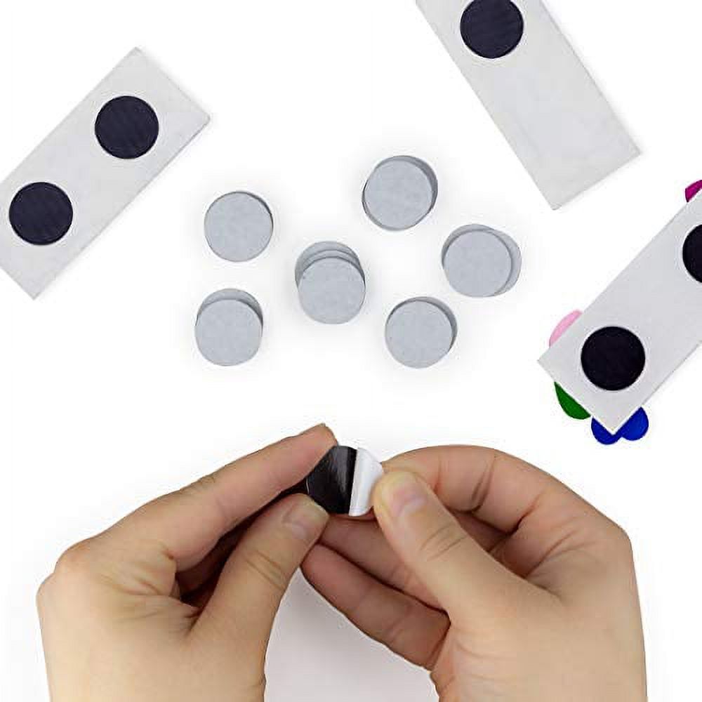 Hygloss 3/4-Inch Round Self-Adhesive Magnets – Black Magnetic Coins