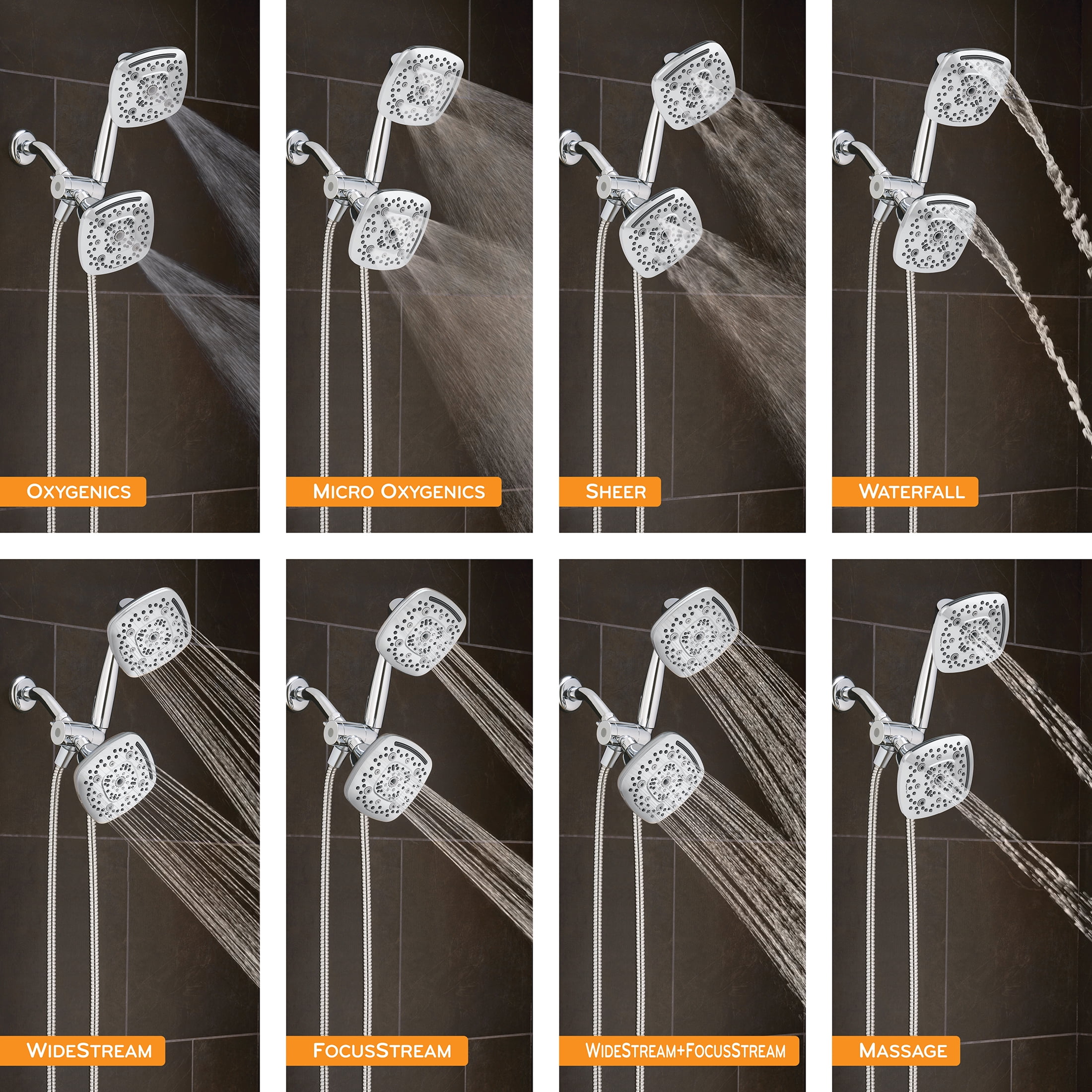 Oxygenics Arc 80-Setting Chrome Combo Shower Head