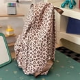 thumbnail image 5 of Soft Leopard Print Nylon Backpack, Lightweight Large Capacity Casual Daypack, Water Resistant Daily Backpack for School Commute Travel, 5 of 7