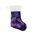 thumbnail image 5 of RMDQTR Christmas Stockings for Xmas Gifts - Large Size Festive Holiday Decor for Family Retro Purple Butterfly and Flowers, 5 of 8