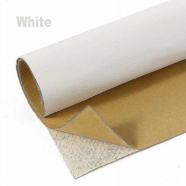 White 100x138cm Parche de reparación de cuero autoadhesivo, pegatina de renovación para sofá, asiento de coche, silla