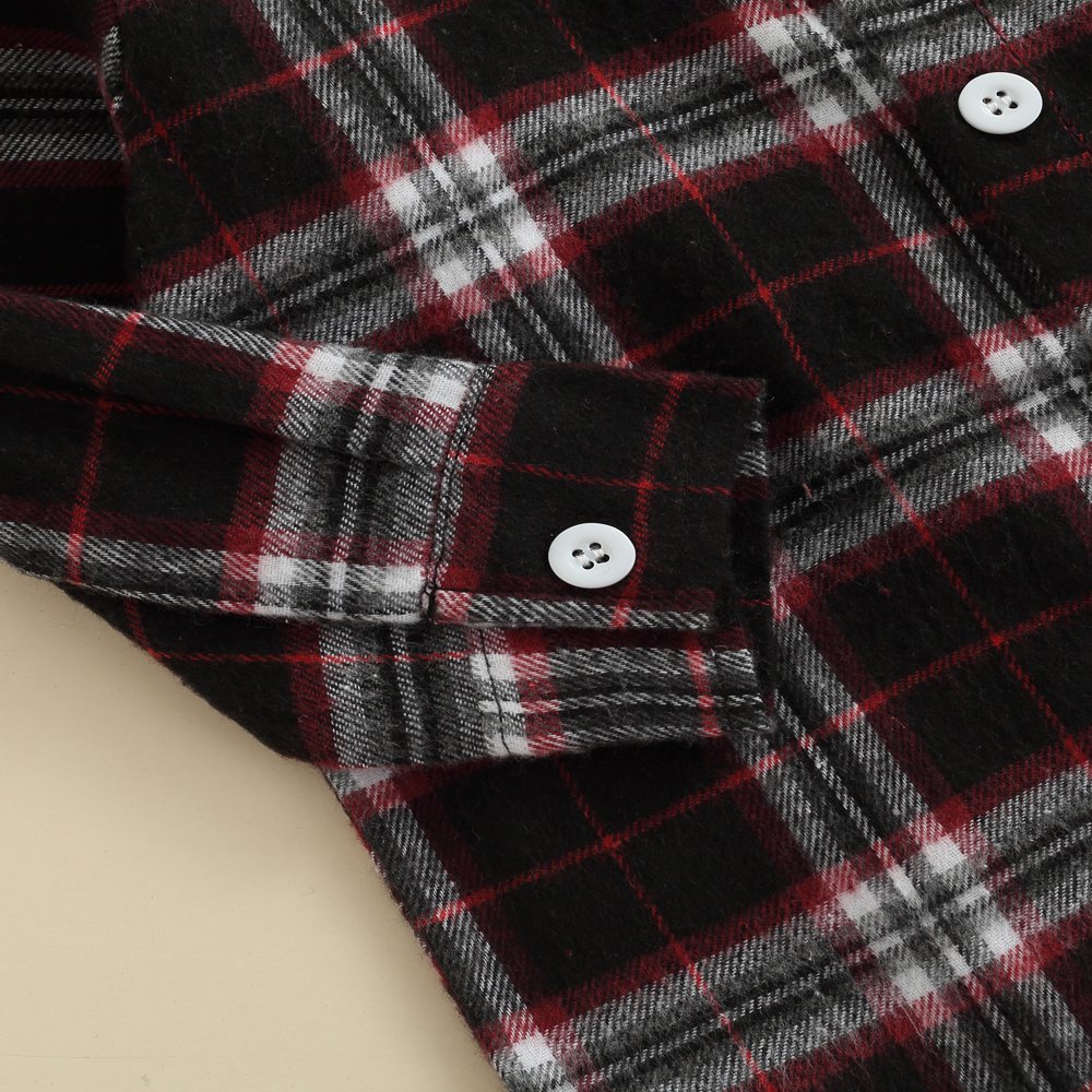Chemise-veste En Flanelle à Carreaux Pour Bébé Garçon/fille – Manches Longues, Boutonnée, Douce (unisexe, Hiver)