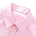 thumbnail image 6 of UACY Boys Girls Dress Shirt Long Sleeve Button Down Shirts Teen School Tops Kids Plain Blouse Lapel Solid Formal Tee (Pink, 11-12 Years), 6 of 9