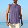 thumbnail image 6 of Sentmoon Men Tank Tops Undershirt and Sleeveless V Neck Summer Mens Undershirt Solid Color with Pockets Running Loose Button Up Oversized T Shirt Men Hawaiian for Layering Under Shirts S, 6 of 6