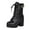 Black, variant on Bmisegm High Heels Boots for Women Wide Round Retro Casual Toe Boots for Women Boots Leather Shoes Tassel Women Boots Boots for Women Brown 9