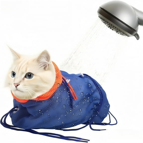 DEKEones Breathable Mesh Anti Scratch Adjustable Cat Grooming Bag for Nail Trimming & Bathing