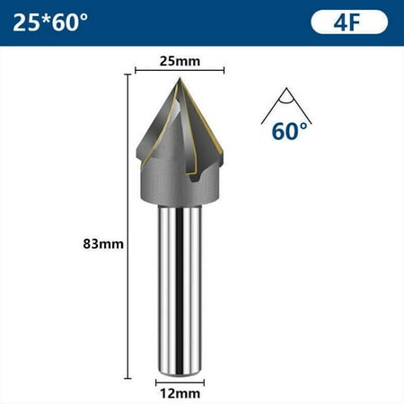 

Ruibeauty Chamfer Cutter With Brazing Carbide Blade 16-40Mm 60/90° 12/16Mm Shank 4/6 Flute
