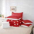 thumbnail image 6 of Manfei Polka Dots Boy Girl Twin Bedding Sets 7-Piece,Vintage Aesthetic Bedding Comforter Set Microfiber,Red White Breathable Sheet Sets,Microfiber Bedroom Decor,Reversible, 6 of 8
