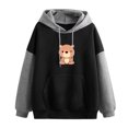thumbnail image 2 of ICHUANYI Clearance Women's New Fall And Winter Color Blocking Long-sleeved Hooded Loose Large Size Casual Sweater Women ICHUANYI "ICHUANYI", 2 of 3