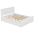 thumbnail image 4 of Queen Size Wooden Platform Bed Frame with Four Storage Drawers, Queen Storage Bed Frame with Headboard for Bedroom, Slatted Supports, No Box Spring Needed, 4 of 7