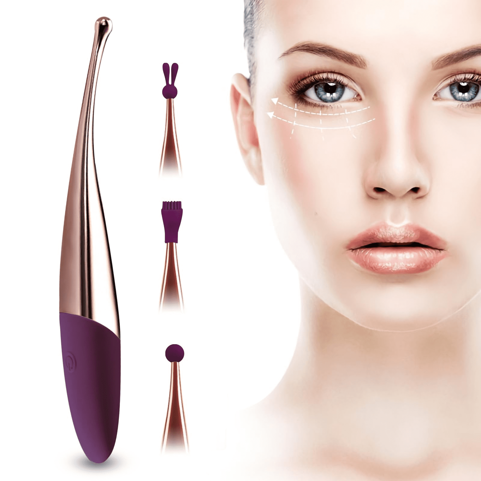 Rulwuck Charming personal handheld massager, 10 quiet modes, personal handheld rechargeable massager, neck, shoulder, and back,Purple